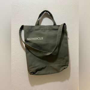 Monocle Magazine Canvas Tote Bag Olive Green